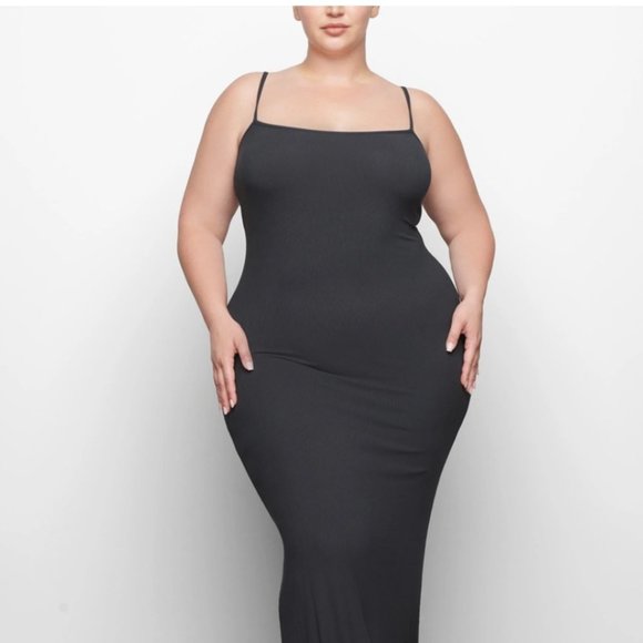 NWT SKIMS XXS Graphite Long Lounge Dress - Picture 2 of 4